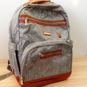 Diaper Bag Backpack Gray Brown Oxford Waterproof Travel Utility  BILLITON MASHI